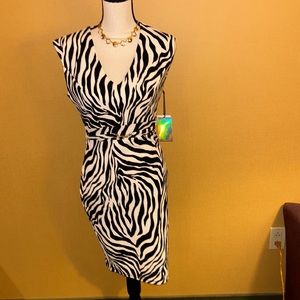 Zebra Striped Midi Dress NWT